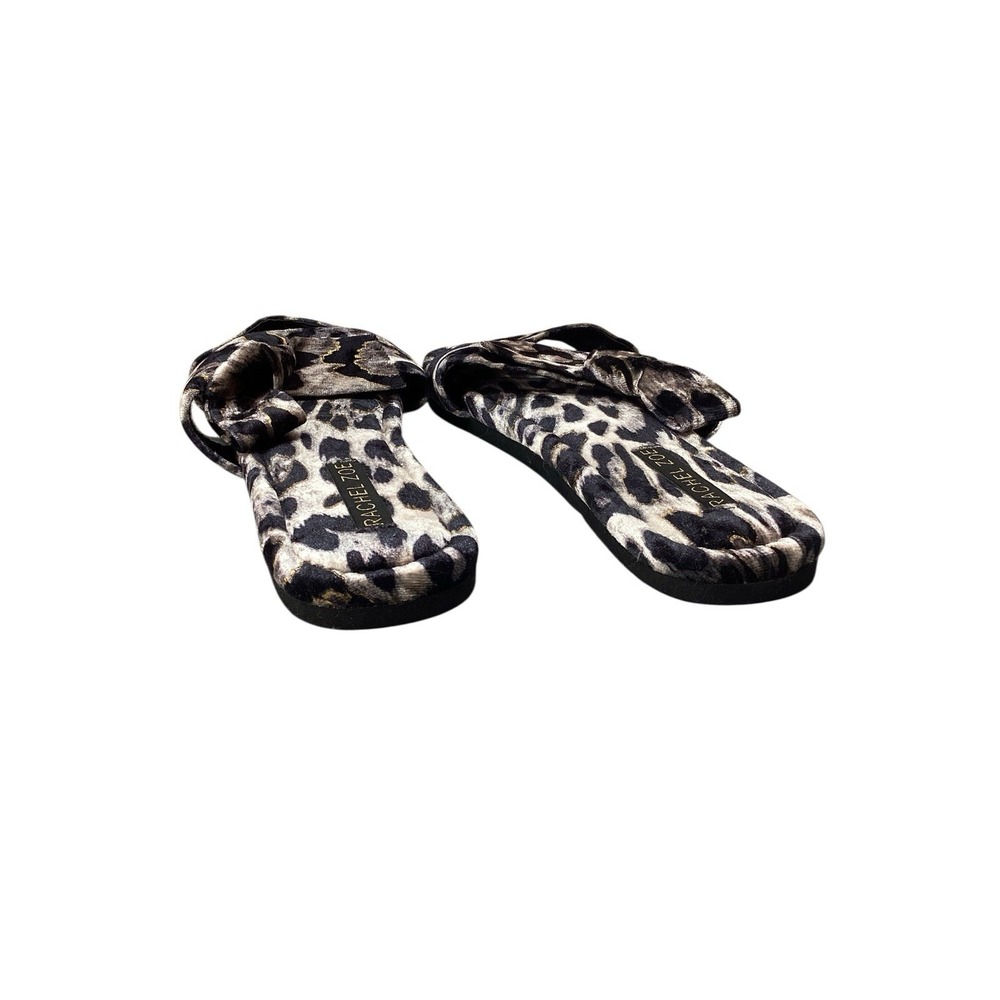 Rachel Zoe women's leopard print velvet slipper slide sandals Sz.10 - Picture 4 of 6